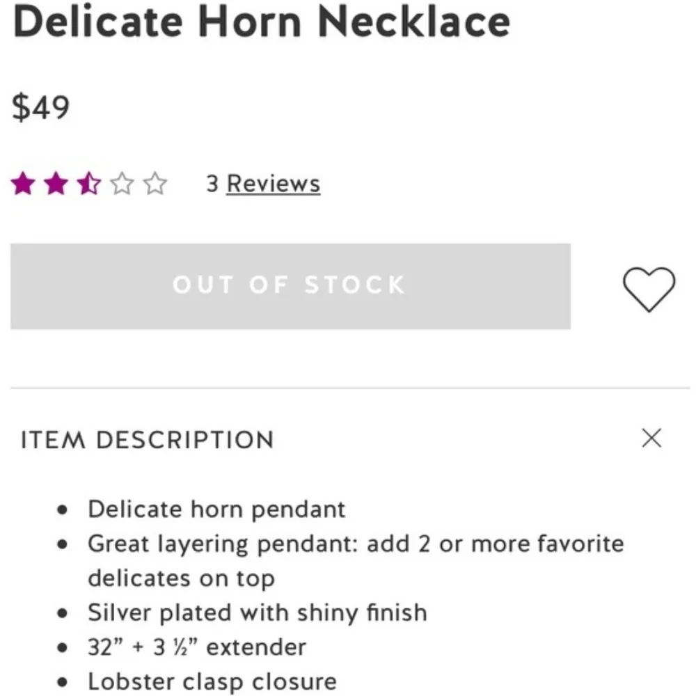 :: Stella & Dot Delicate Horn Necklace - Picture 8 of 9